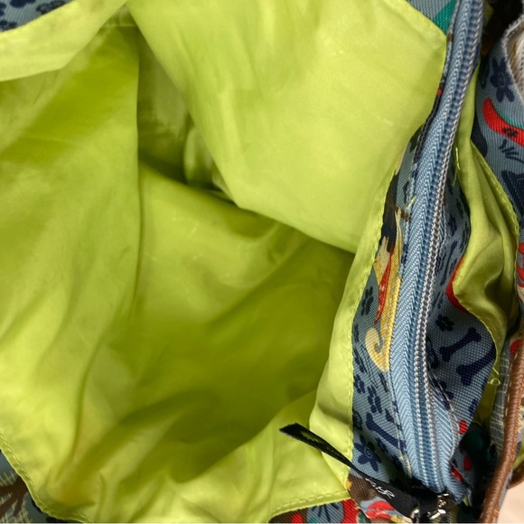 Lily Bloom Who Let The Dogs Out Shoulder Bag Tote Purse Multi Pocket Blue - Picture 8 of 8